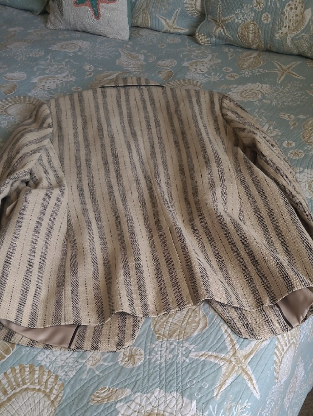 Banana Republic Striped Double-Breasted Blazer - Cream & Black - Picture 8 of 11